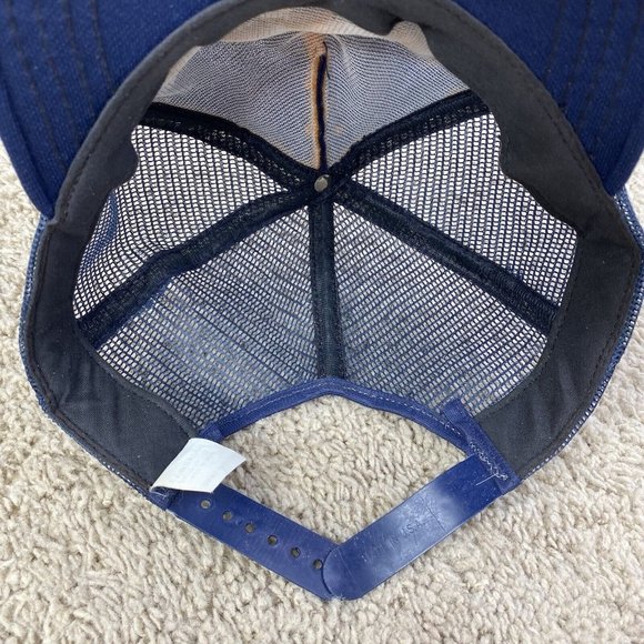 Vintage Navy “It’s an Adventure” Snapback Hat Blue Mesh Trucker Cap Broadway USA - Picture 9 of 10